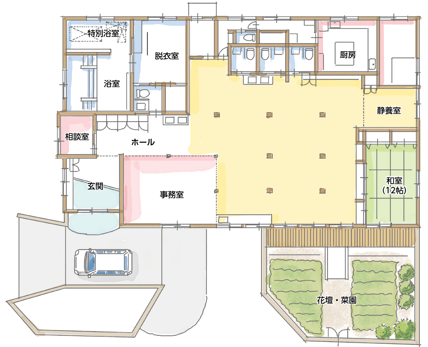 デイサービスセンターさわやか苑 鳥屋野［見取り図］
