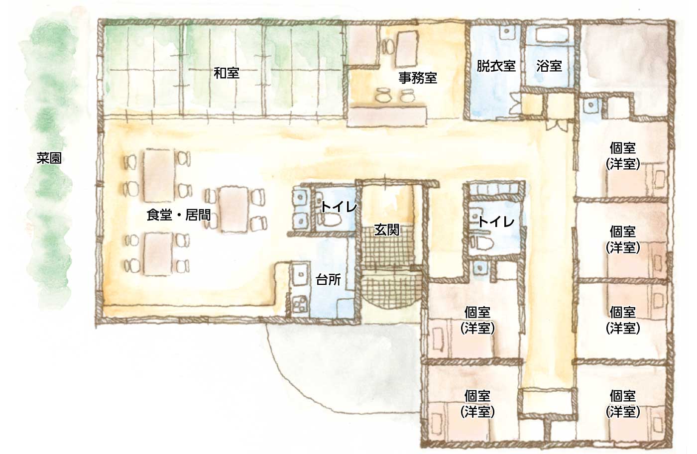 多機能ケアセンターさわやか苑 鳥屋野［見取り図］